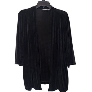 Travelers by Chico's‎ Black Open Front  knit wrap size 1